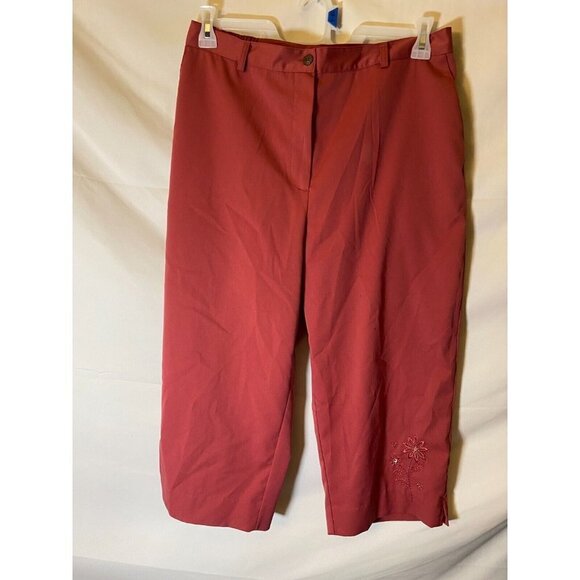Alfred Dunner womens size 16P 16 Petite pink cropped capri Pants - Picture 1 of 3